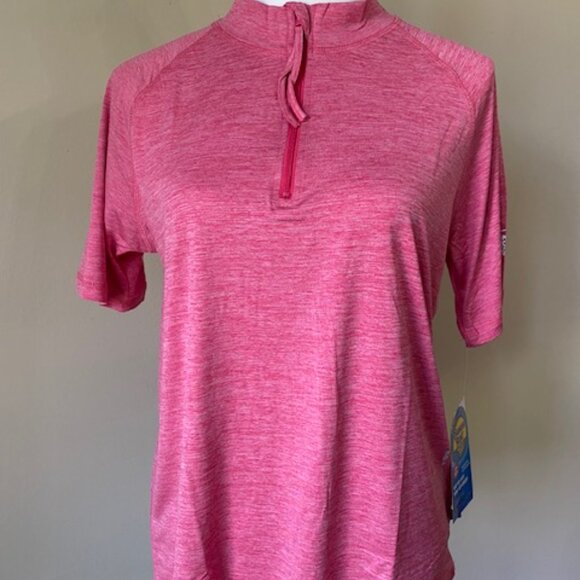 NWT – Banana Boat Ladies Short Sleeve Rash Guard ¼ Zip UF 50+ - Size Large - Picture 1 of 5